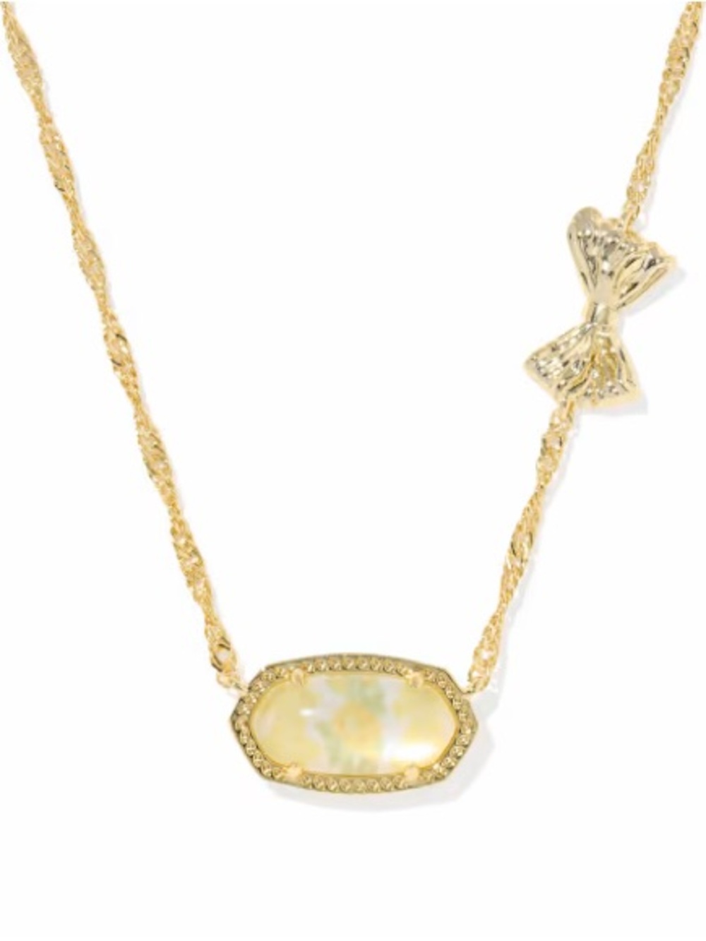 Kendra Scott x LoveShackFancy Bow Gold Elisa Necklace